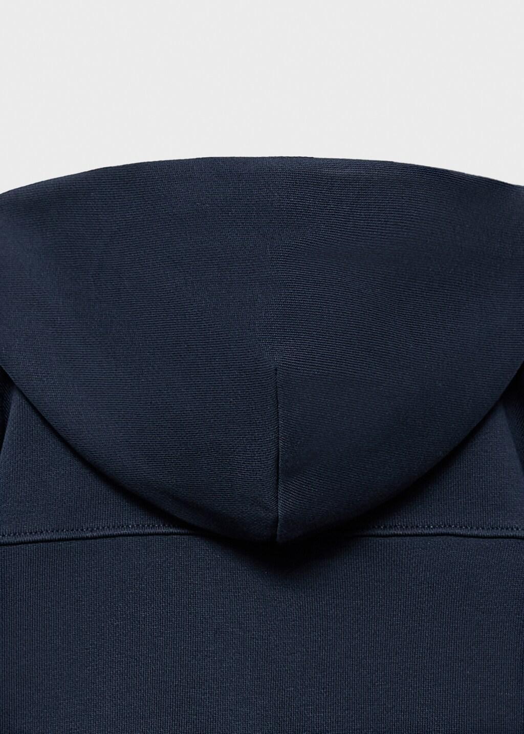 Navy Hoodie Cotton Sweatshirt, Baby Boy, , large image number 2