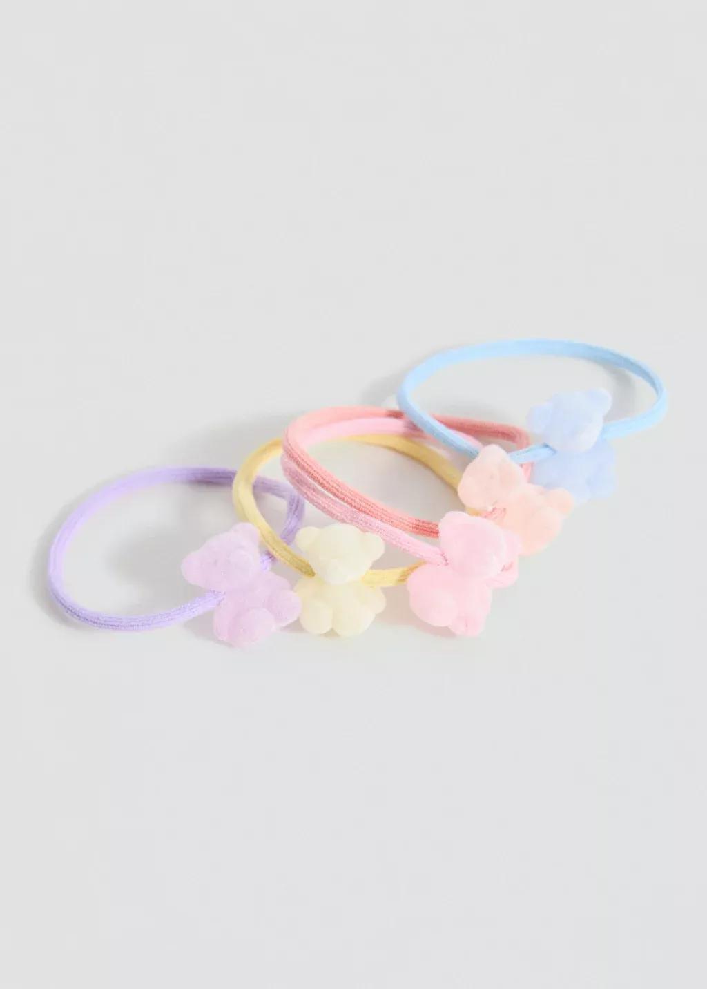 LT-PASTEL PINK Pack of 5 hair bands, Kids Girl, Light-Pastel Pink, large image number 0
