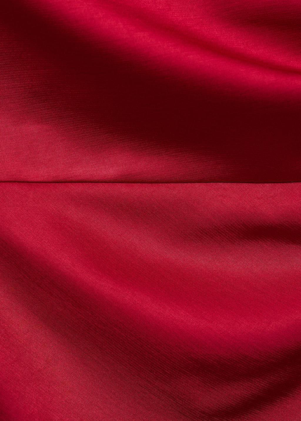 Red Asymmetrical satin dress with side slits, Dark Red, large image number 8