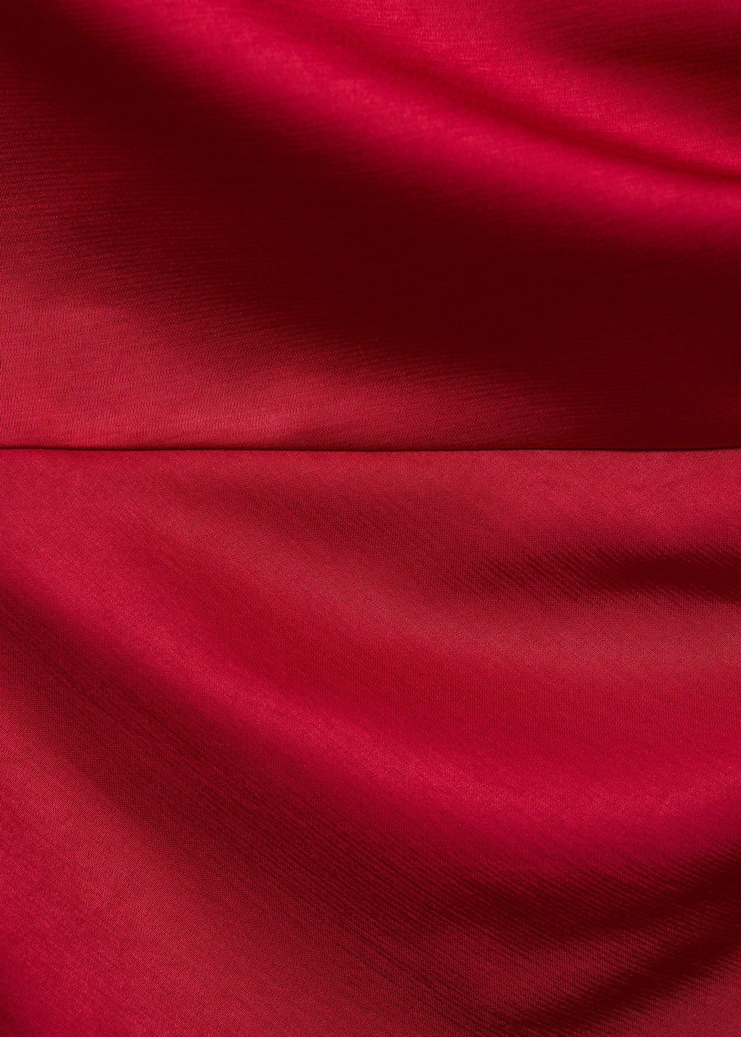 Red Asymmetrical satin dress with side slits, Dark Red, large image number 9