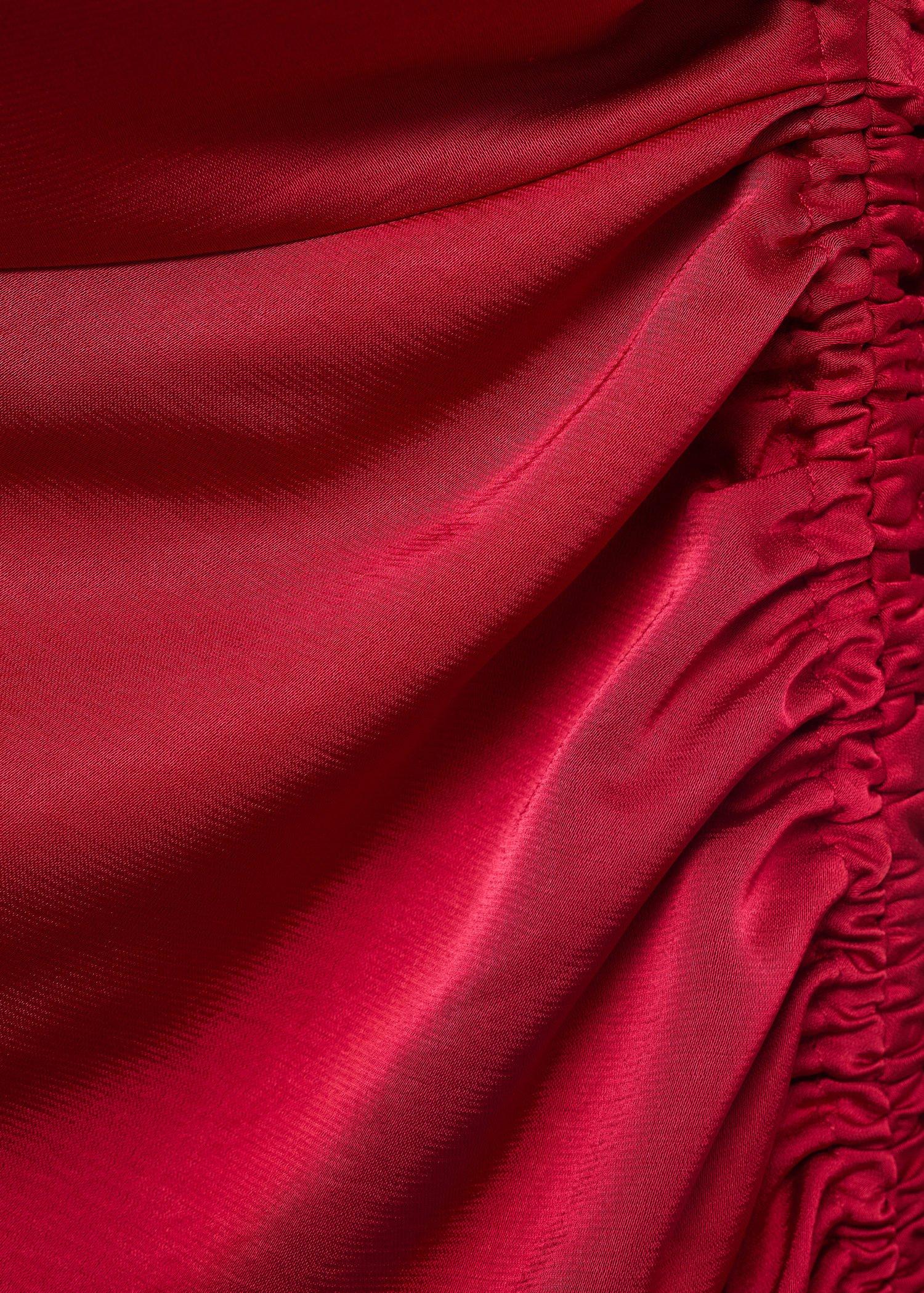 Red Asymmetrical satin dress with side slits, Dark Red, large image number 11