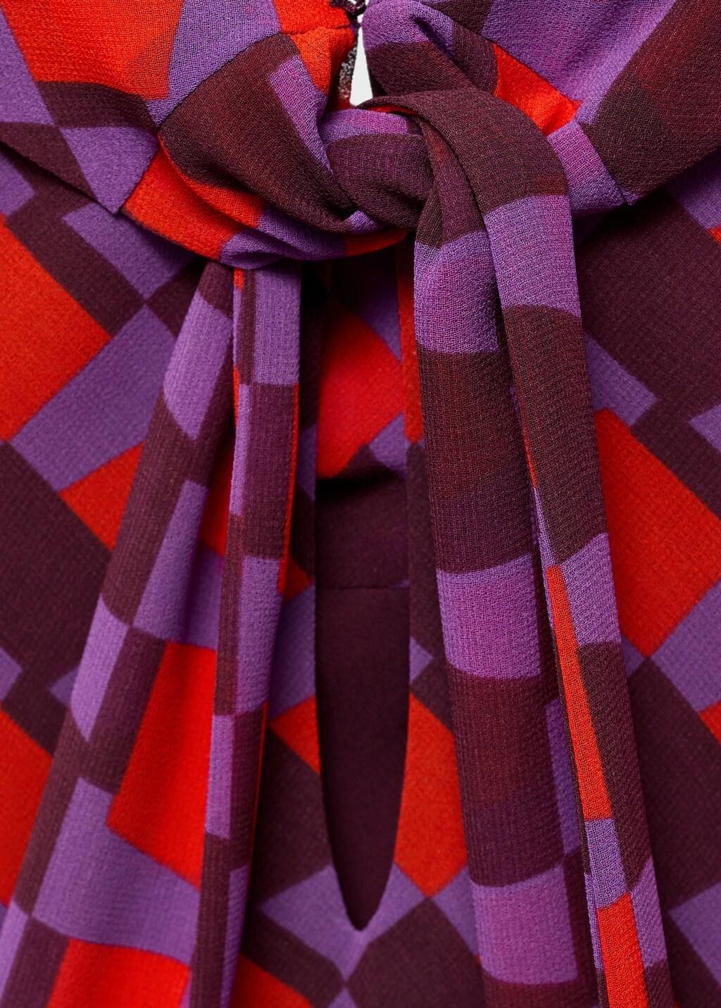 Purple Printed Dress With Bow Detail, , large image number 3