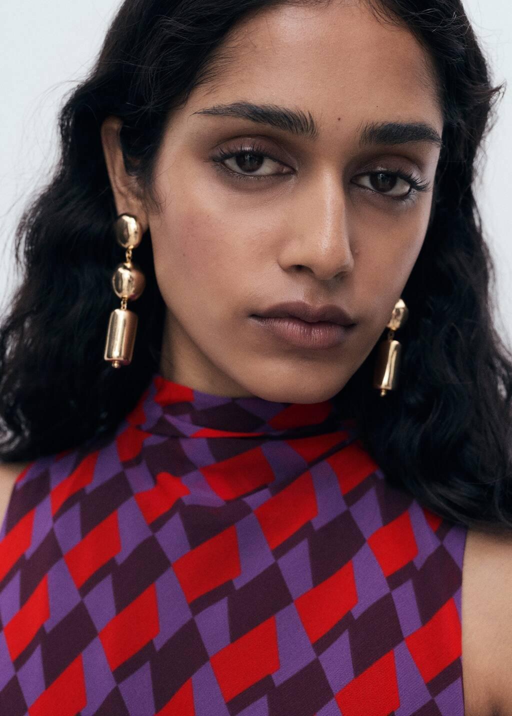 Purple Printed Dress With Bow Detail, Medium Purple, large image number 3