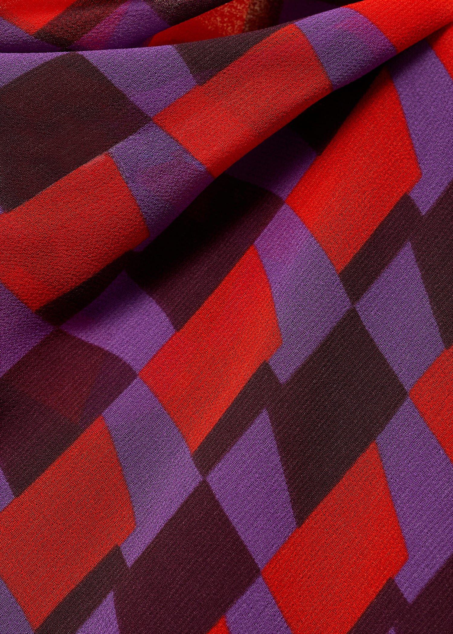 Purple Printed Dress With Bow Detail, 0201_62, large image number 10