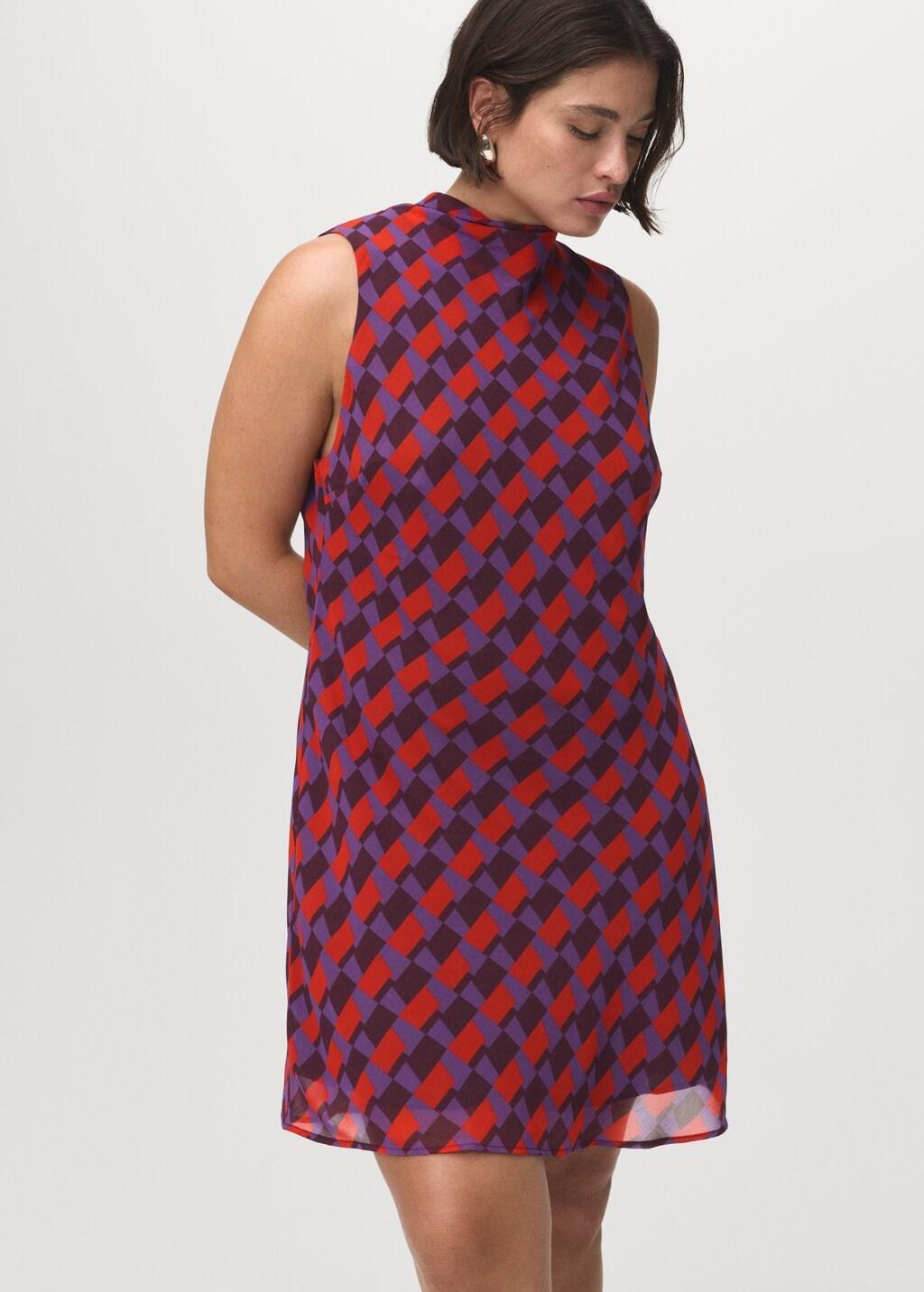 Purple Printed Dress With Bow Detail, , large image number 11