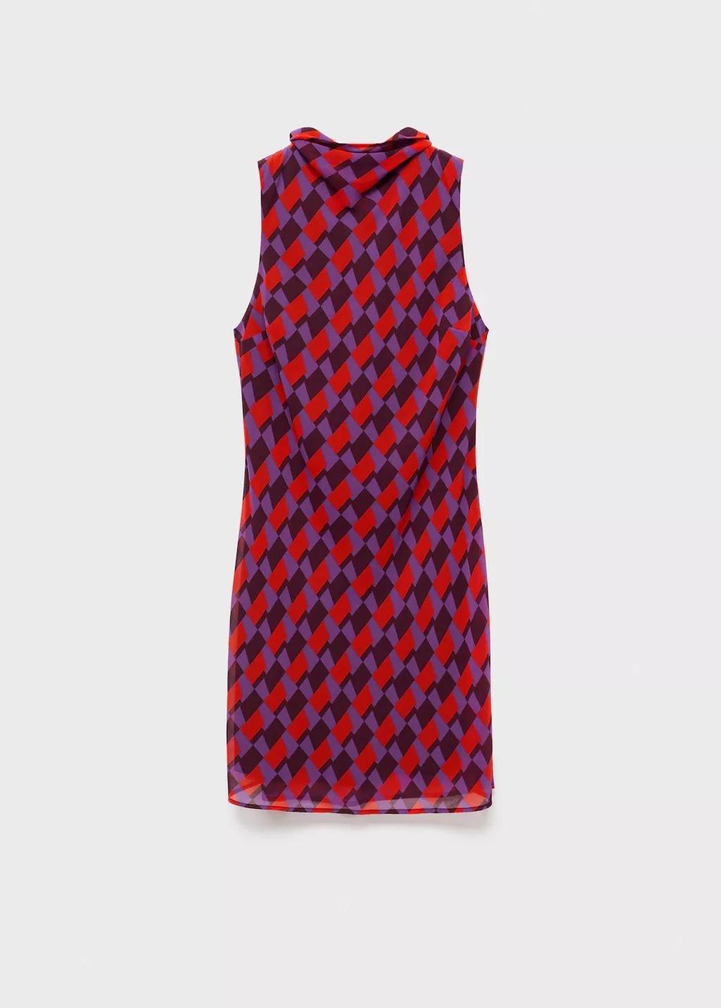 Purple Printed Dress With Bow Detail, , large image number 13