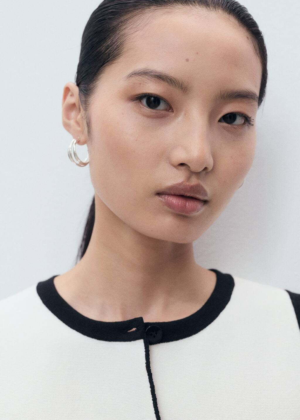 Beige Knitted Waistcoat With Contrast Detail, 0201_05, large image number 3