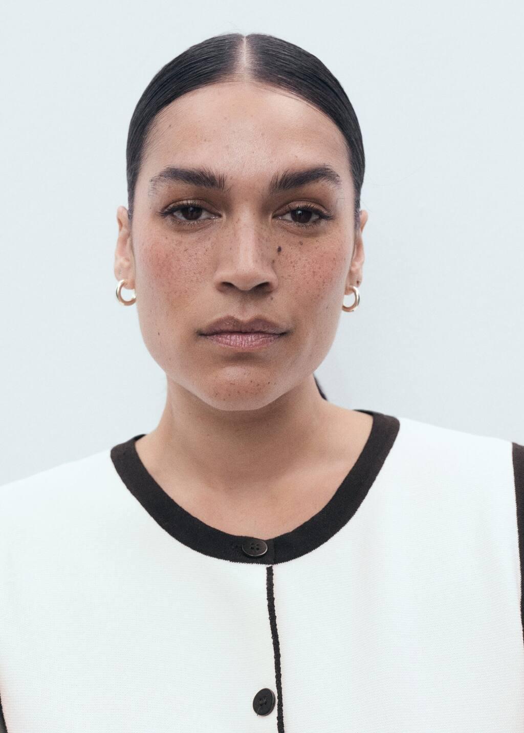 LIGHT BEIGE Knitted waistcoat with contrast detail, 0201_05, large image number 12