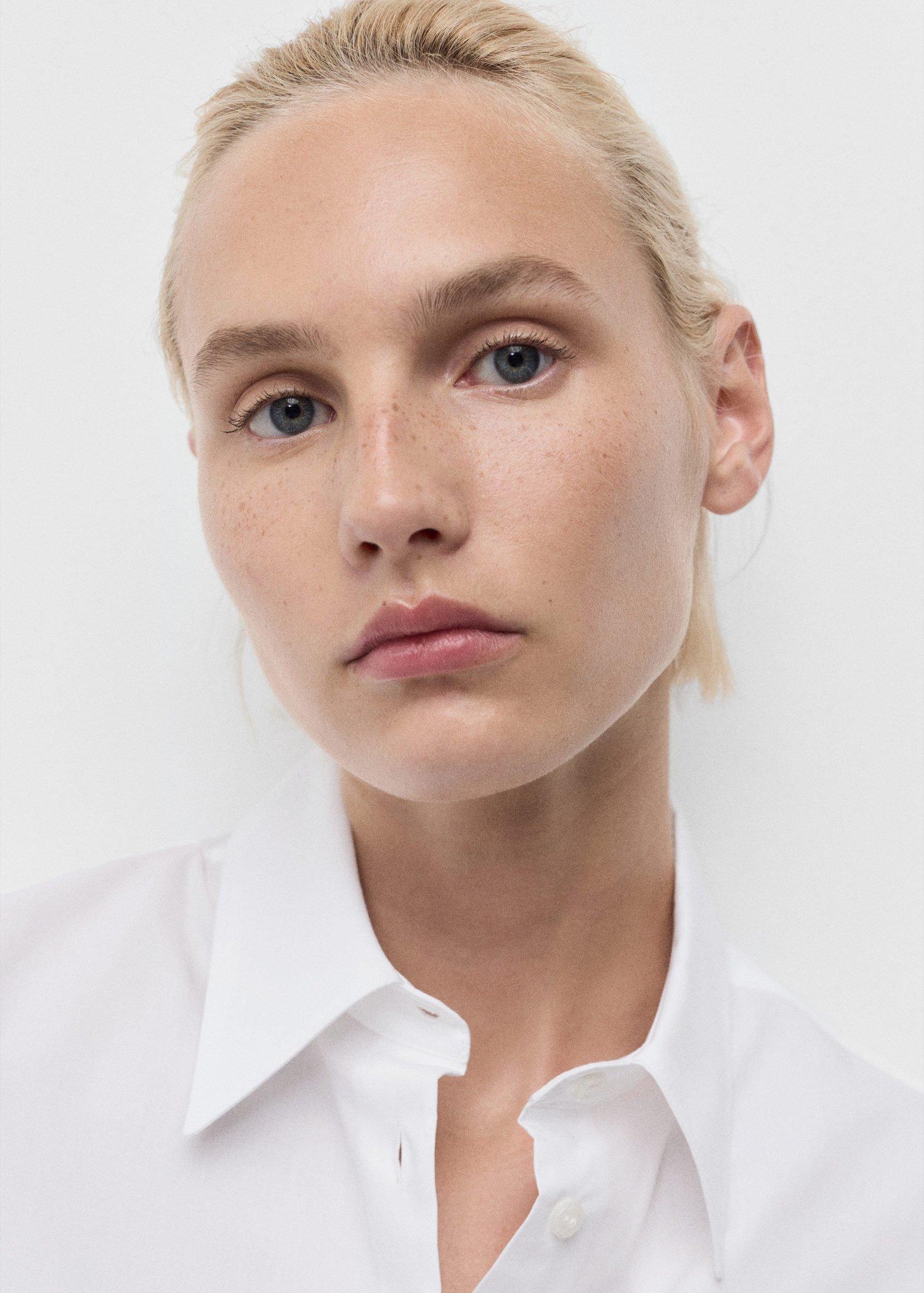 NATURAL WHITE Regular cotton lyocell-blend shirt, , large image number 4