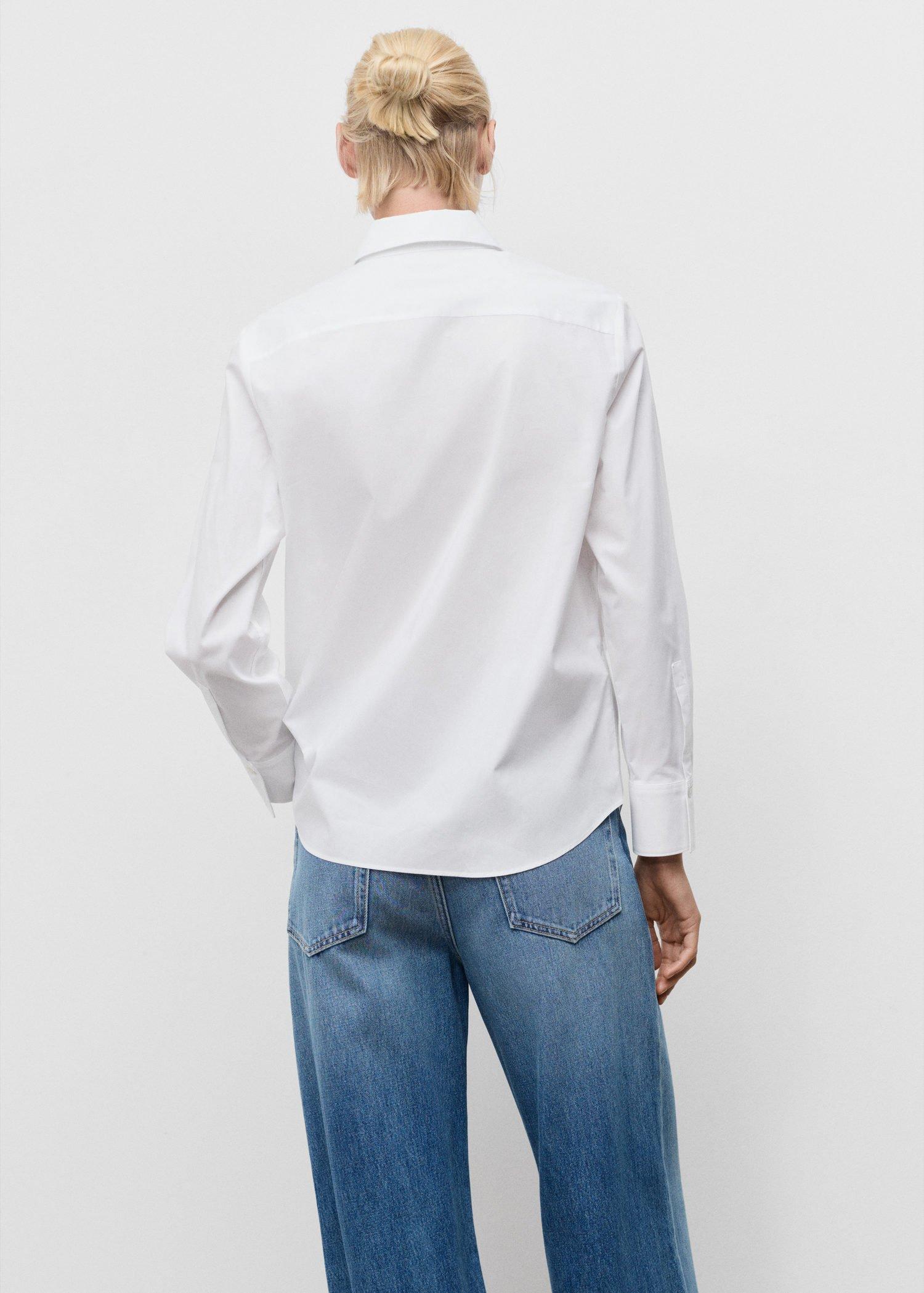 NATURAL WHITE Regular cotton lyocell-blend shirt, , large image number 6