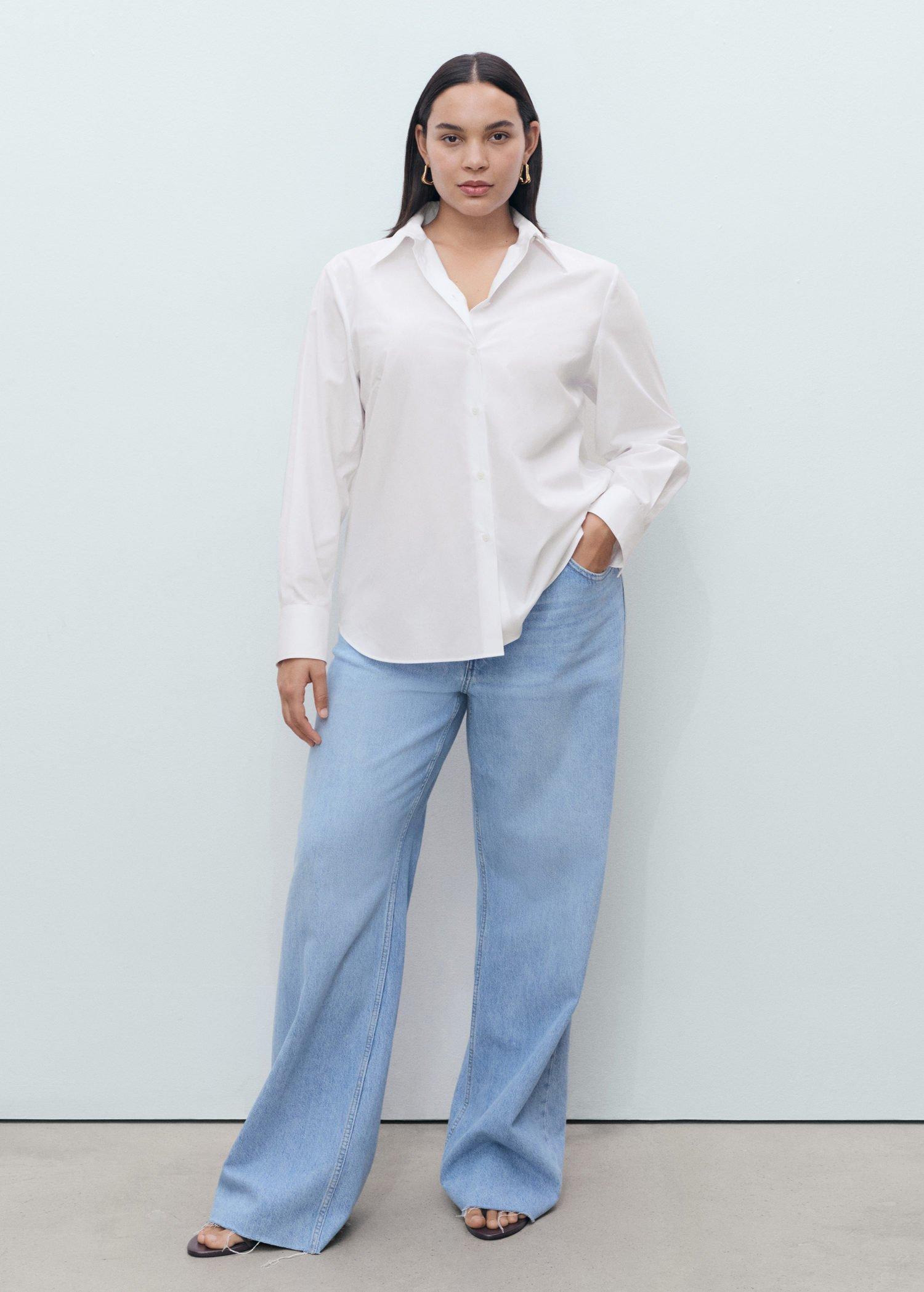 NATURAL WHITE Regular cotton lyocell-blend shirt, , large image number 12