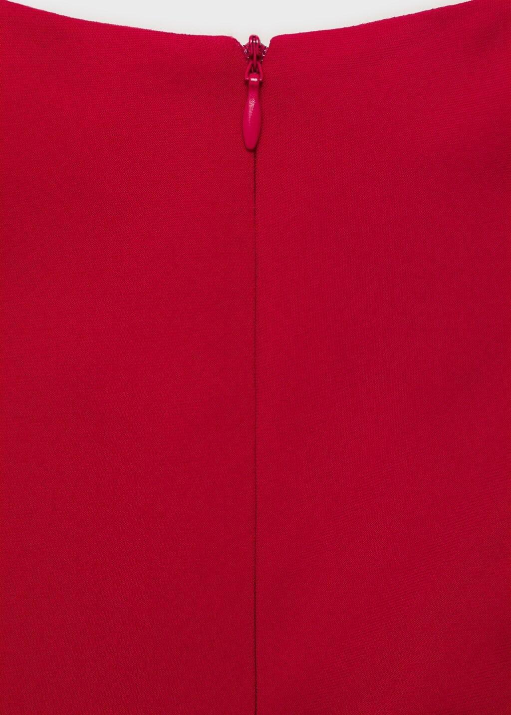 Red Ruched Midi Dress, Red, large image number 9