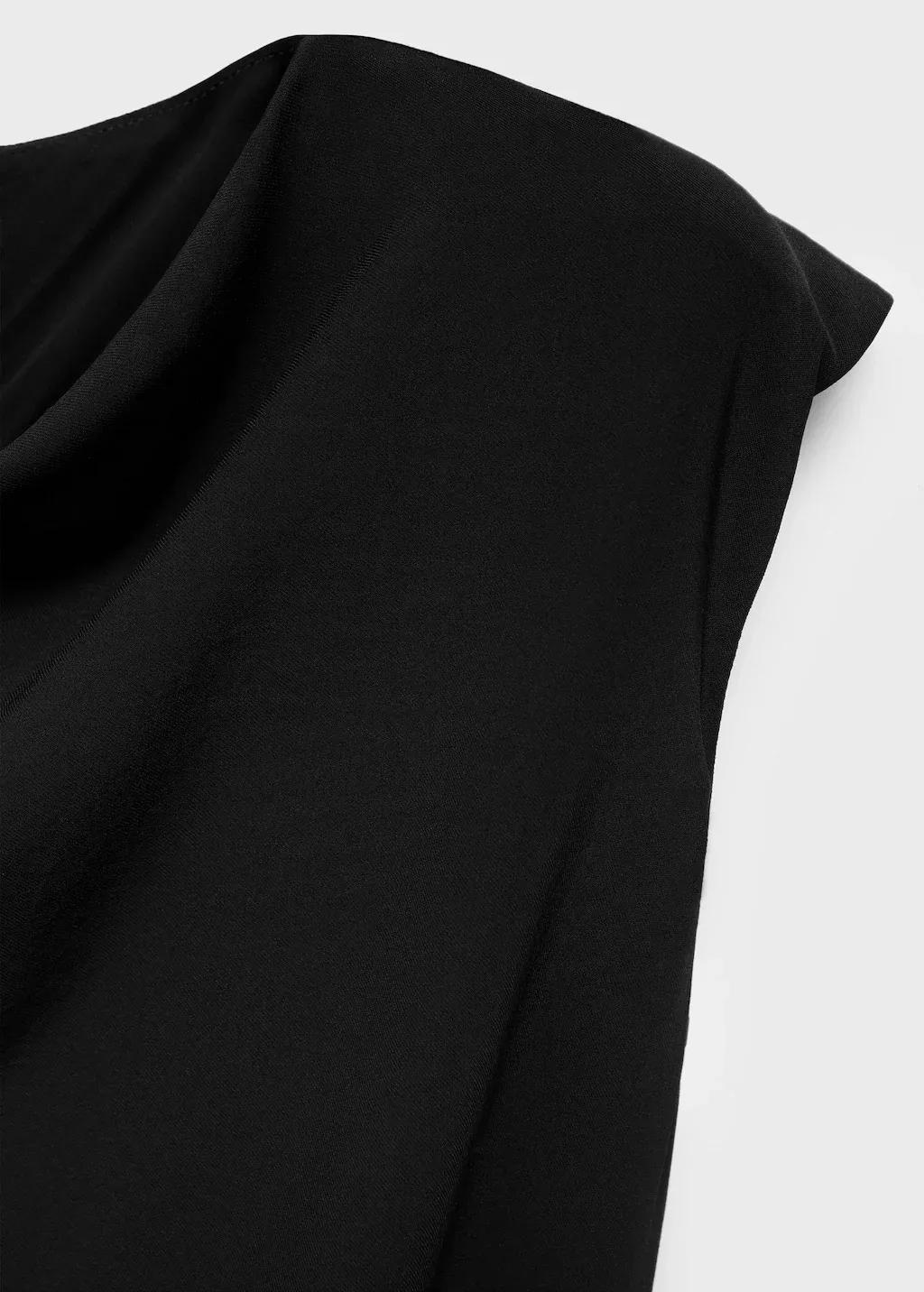 Black Ruched Midi Dress, , large image number 1
