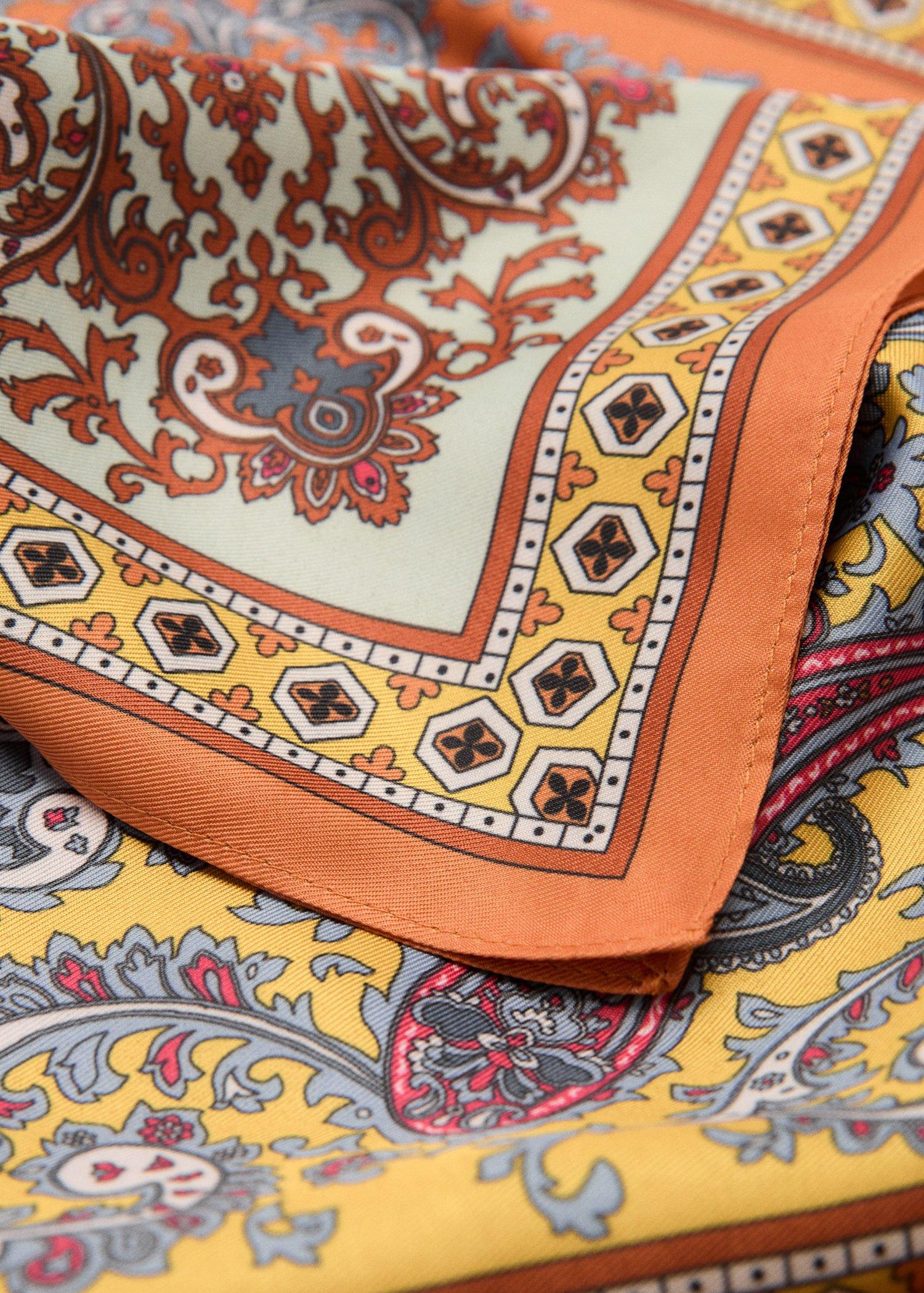 BEIGE - KHAKI Paisley satin scarf, 0201_37, large image number 4