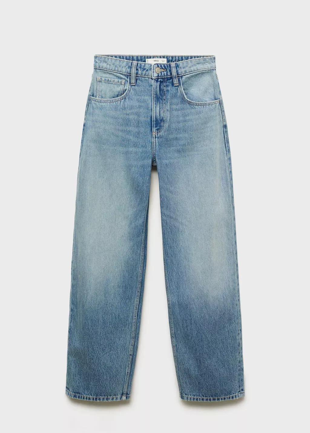 Blue High-Rise Balloon Jeans, Open Blue, large image number 4