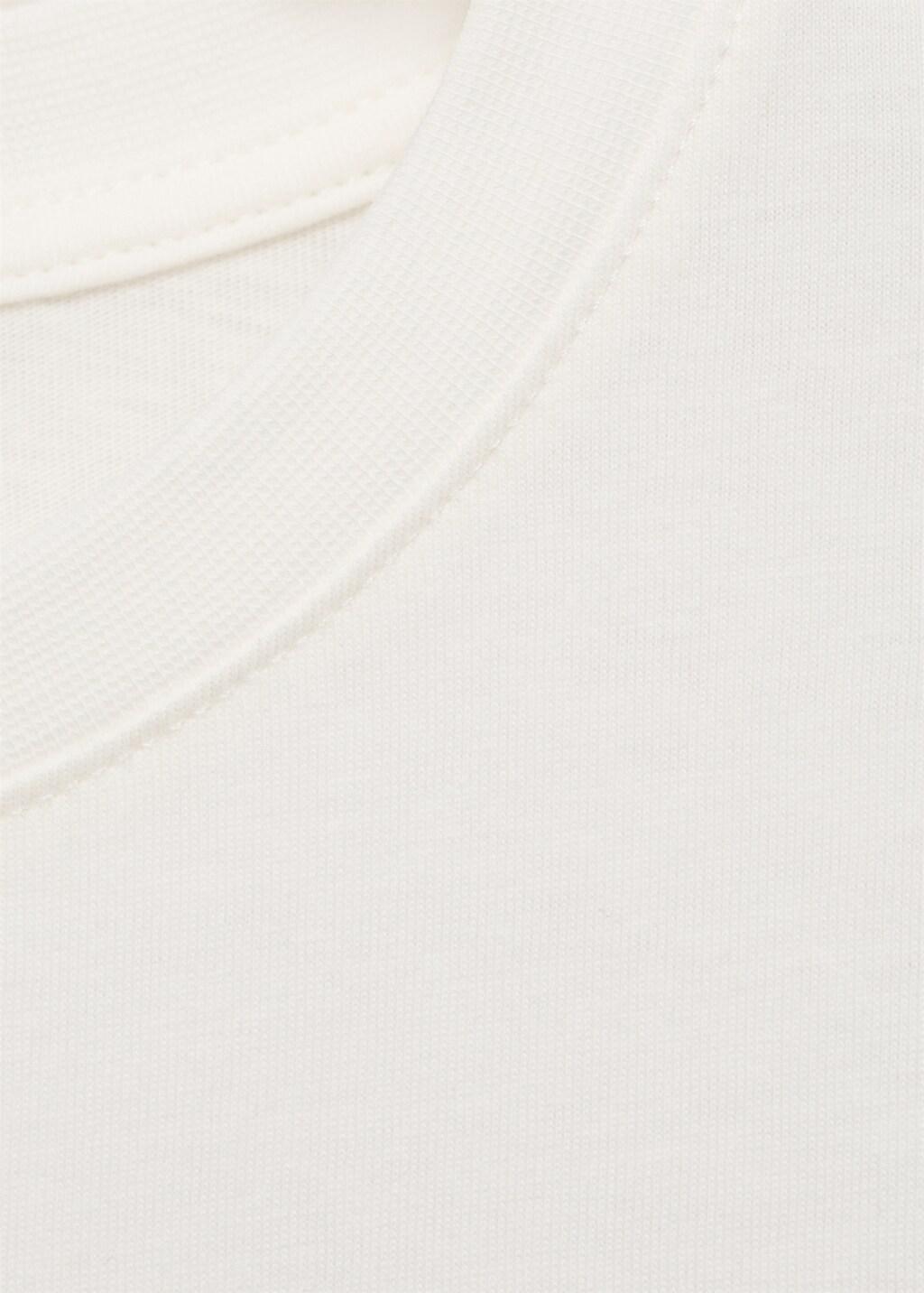 NATURAL WHITE Short-sleeved printed t-shirt, Natural White, large image number 4
