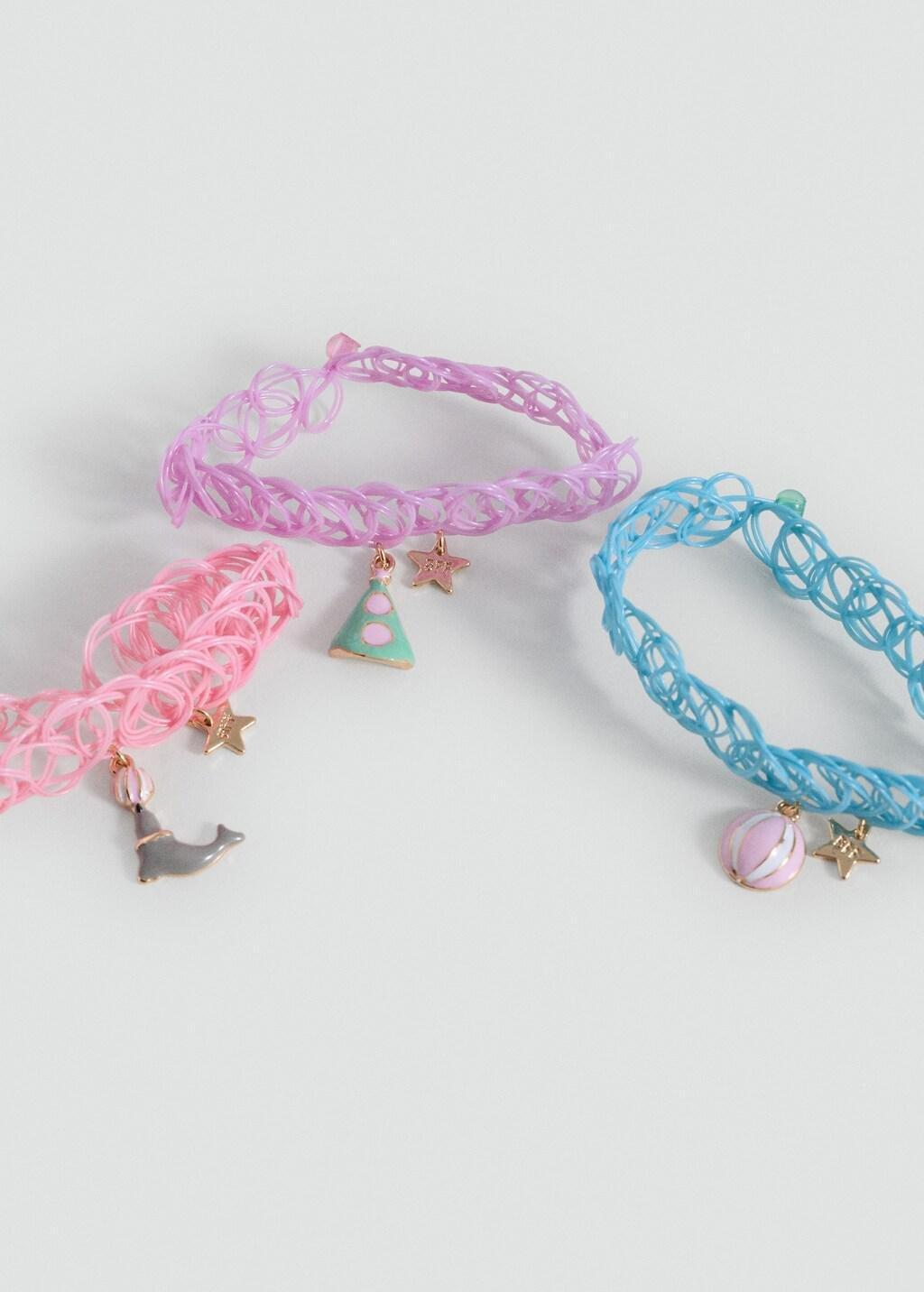 Pink Lt Pastel Pack Of 3 Bracelets, Kids Girl, Light-Pastel Pink, large image number 1