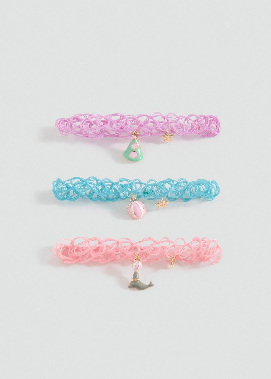Pink Lt Pastel Choker With Beads, Kids Girl, Light-Pastel Pink, medium