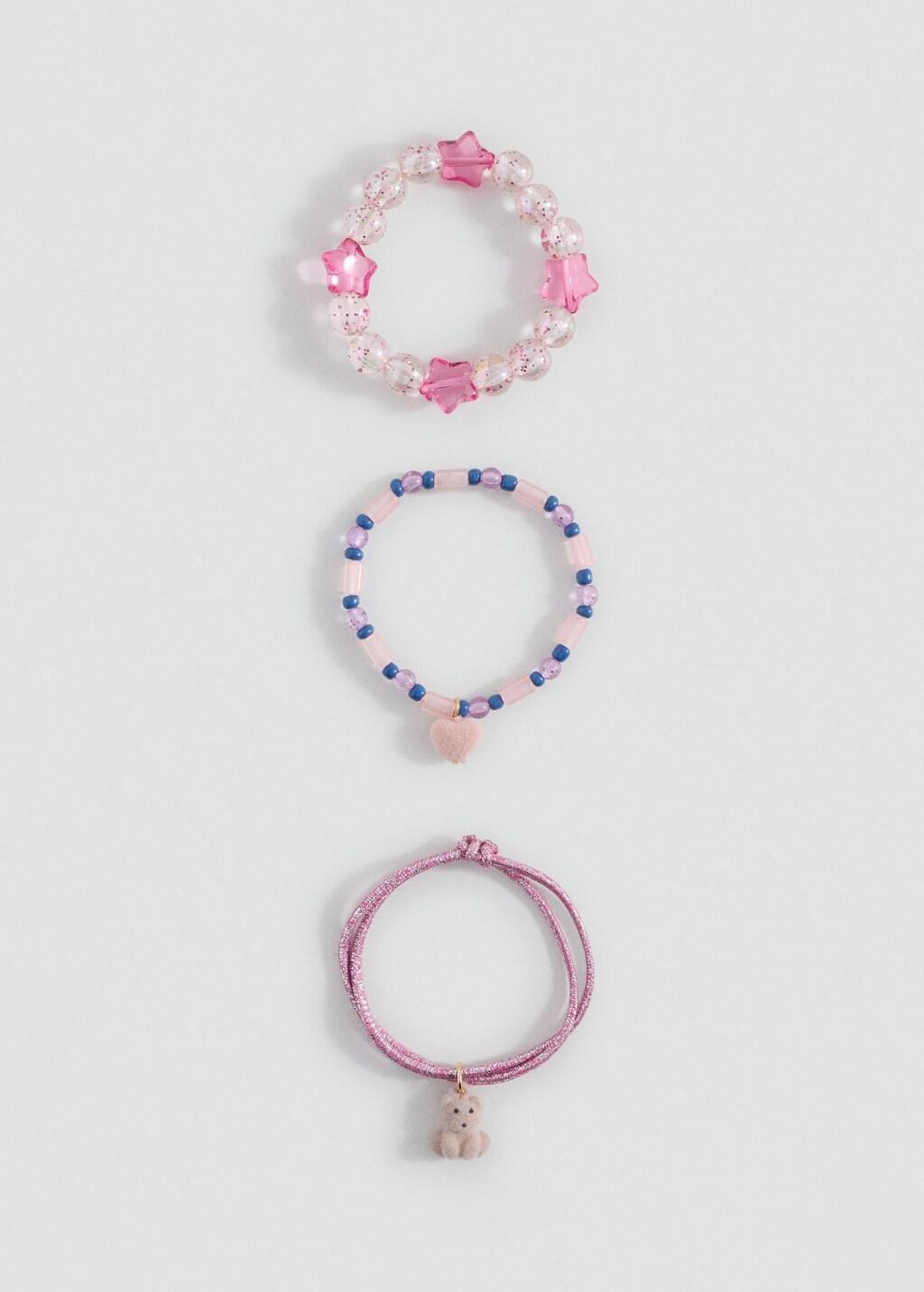 Pink Pack Of 3 Bracelets, Kids Girl, Pink, large image number 2