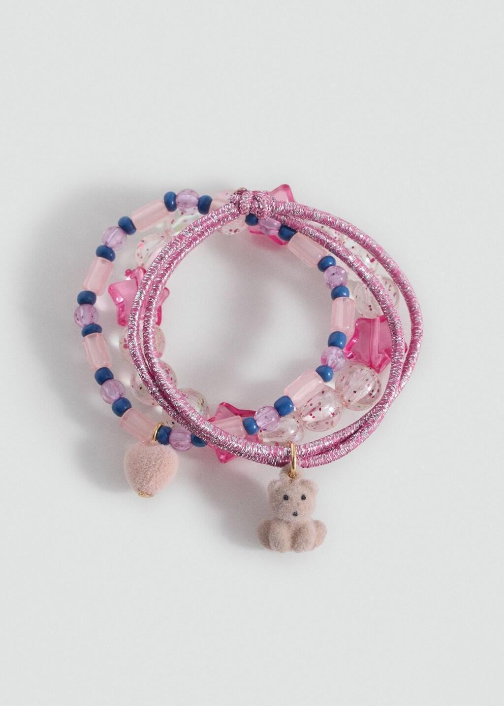 Pink Pack Of 3 Bracelets, Kids Girl, Pink, large image number 3