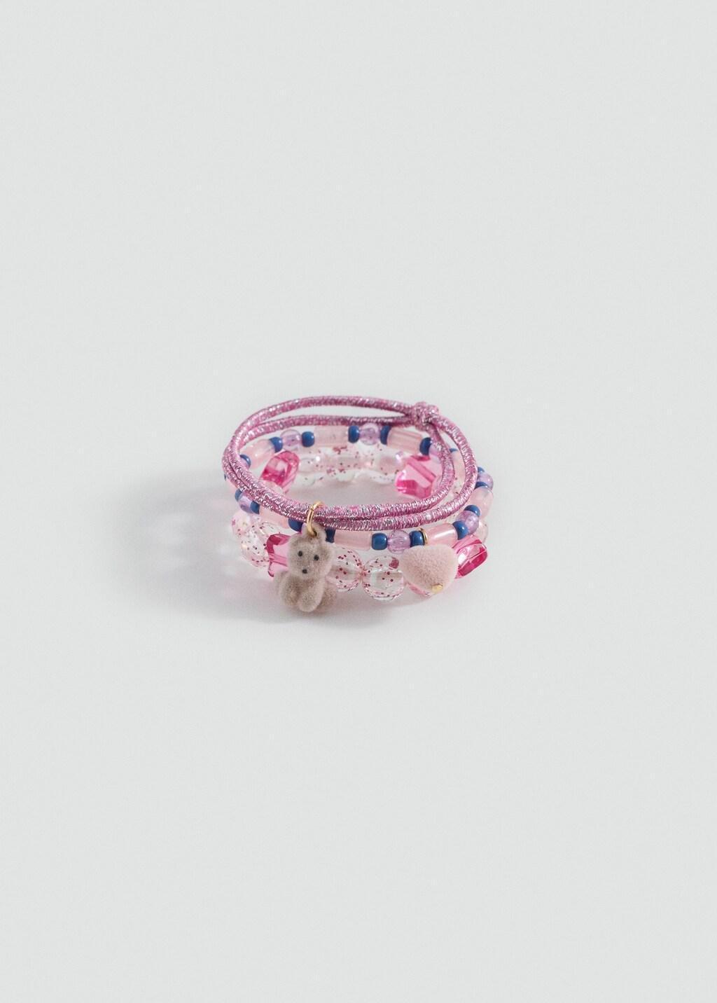 Pink Pack Of 3 Bracelets, Kids Girl, Pink, large image number 4