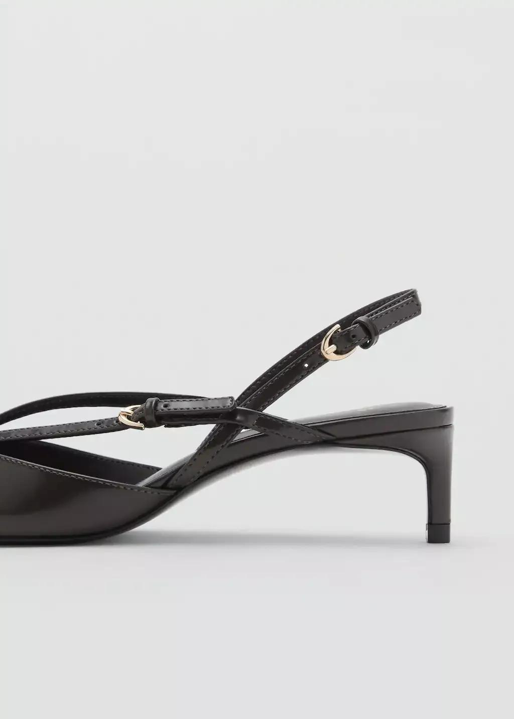 Grey Kitten-Heeled Strappy Shoes, , large image number 1
