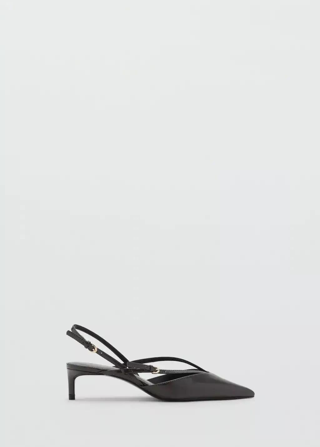 DARK GREY Kitten-heeled strappy shoes, Dark Grey, large image number 3