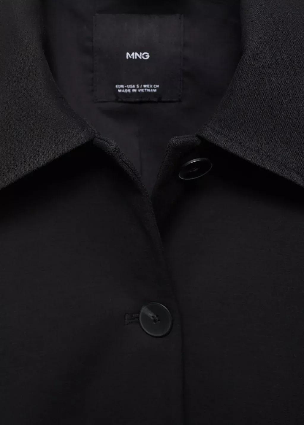 Black Cropped Jacket With Pockets, Black, large image number 5