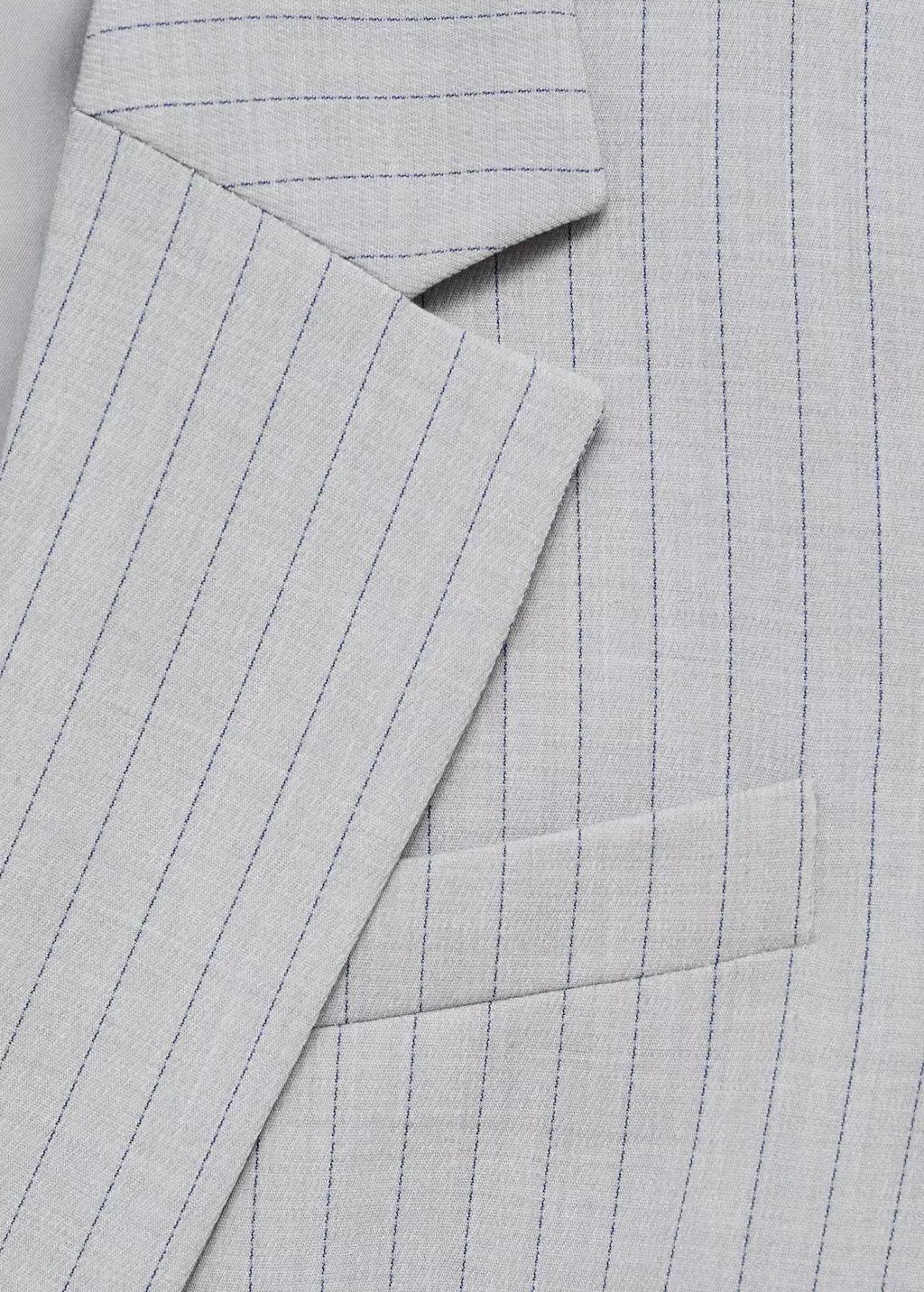 Grey Pinstripe Suit Jacket, , large image number 7