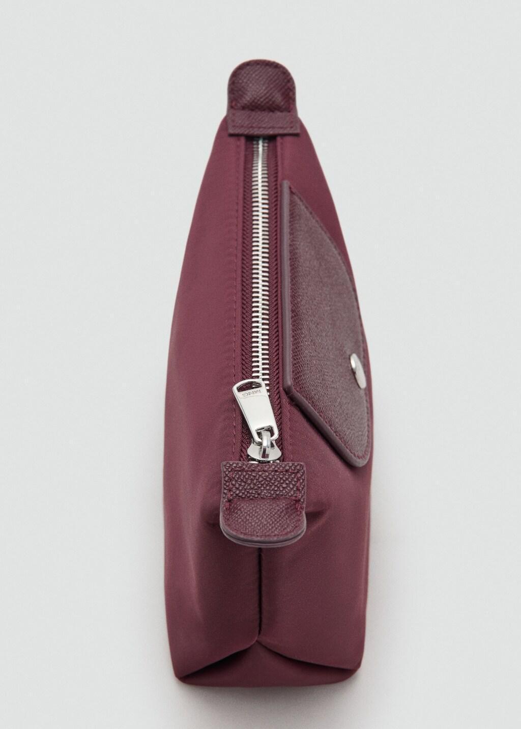 Red Medium Combined Nylon Toiletry Bag, 0201_78, large image number 2