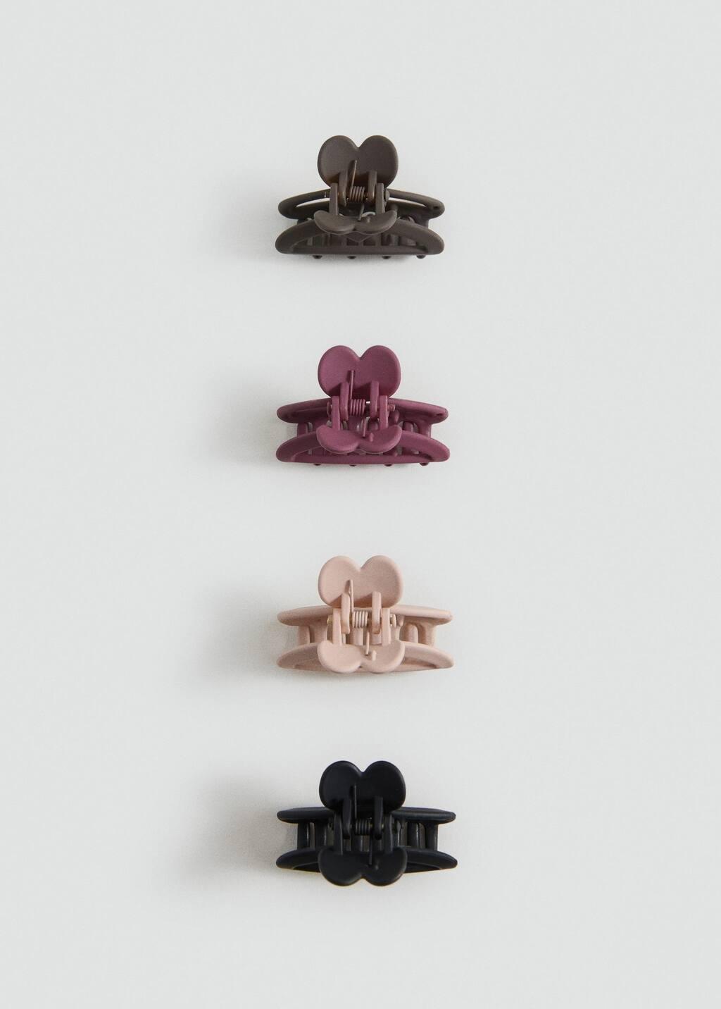 Red Hairclip 4 Pack, Kids Girl, Dark Red, medium