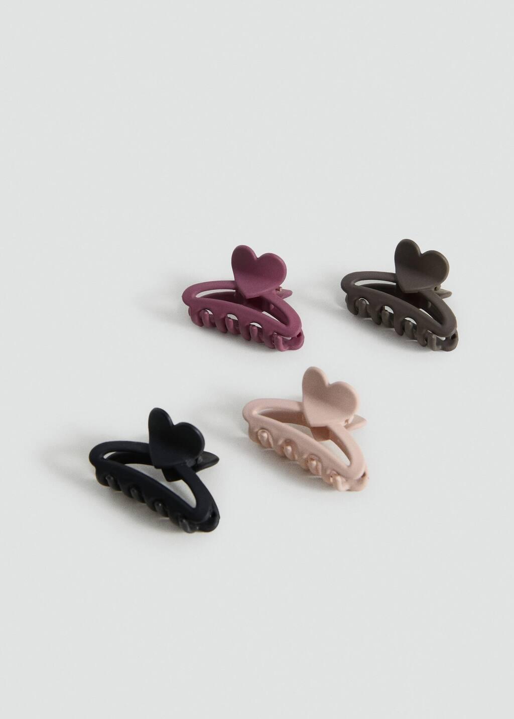 Red Hairclip 4 Pack, Kids Girl, Dark Red, medium