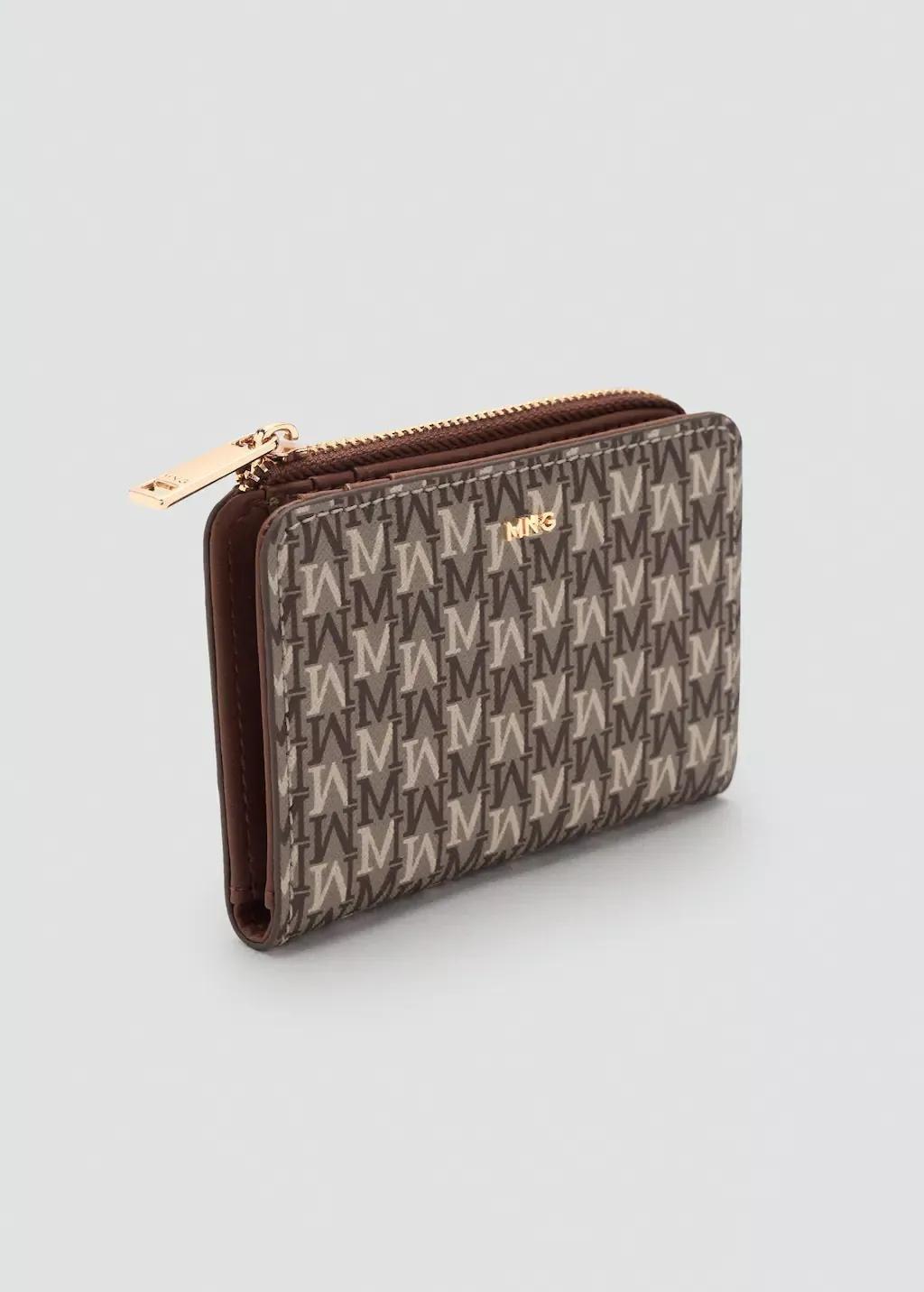 Brown Small logo print wallet, 0201_CU, large image number 0