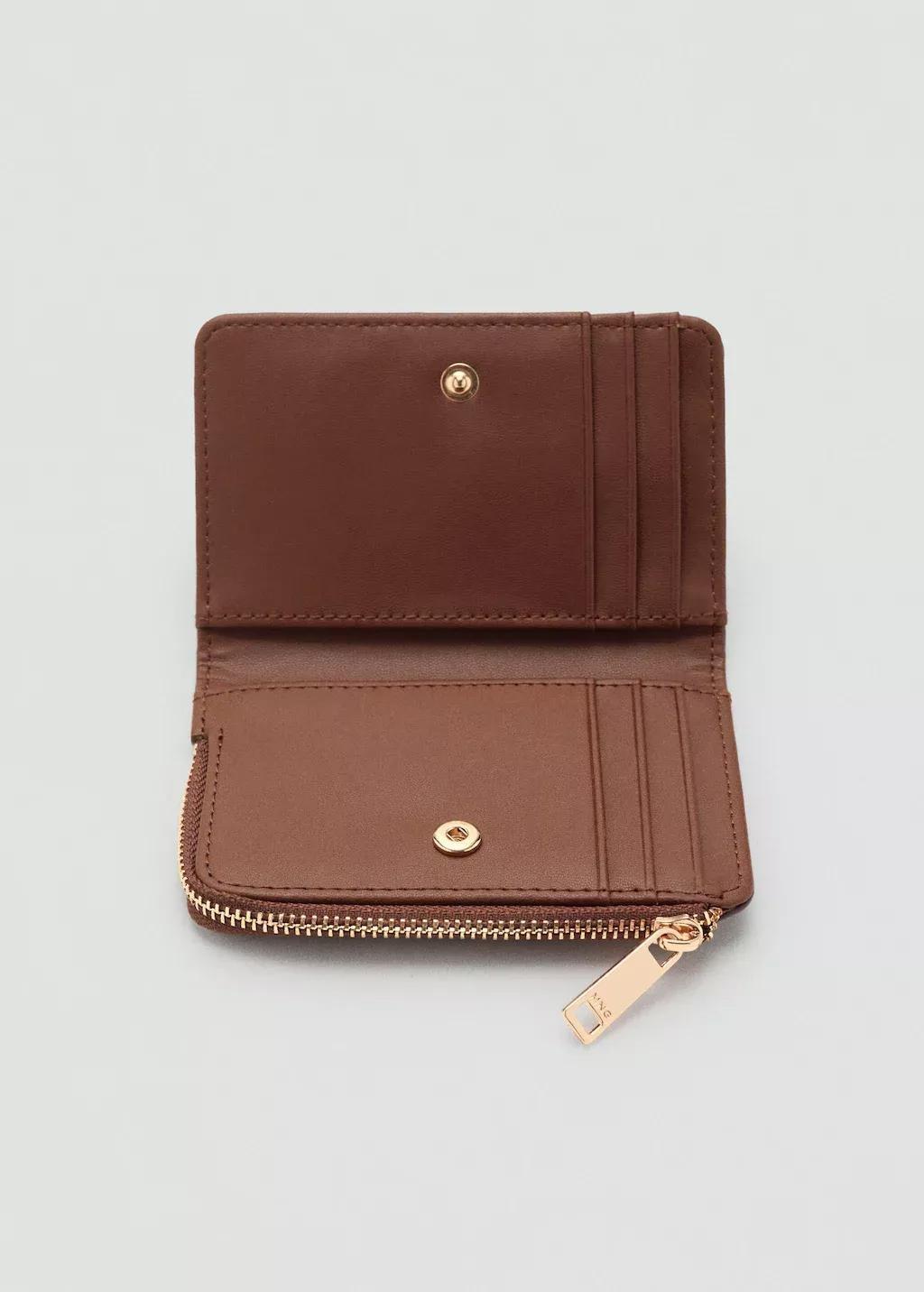 Brown Small logo print wallet, 0201_CU, large image number 1