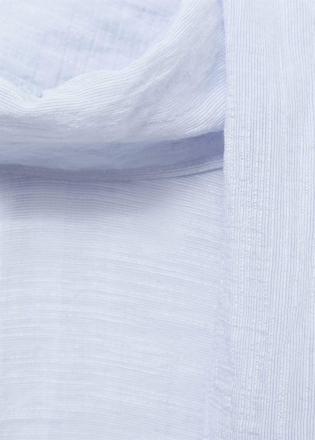 Blue Textured Blouse With Foulard, Light-Pastel Blue, large image number 4