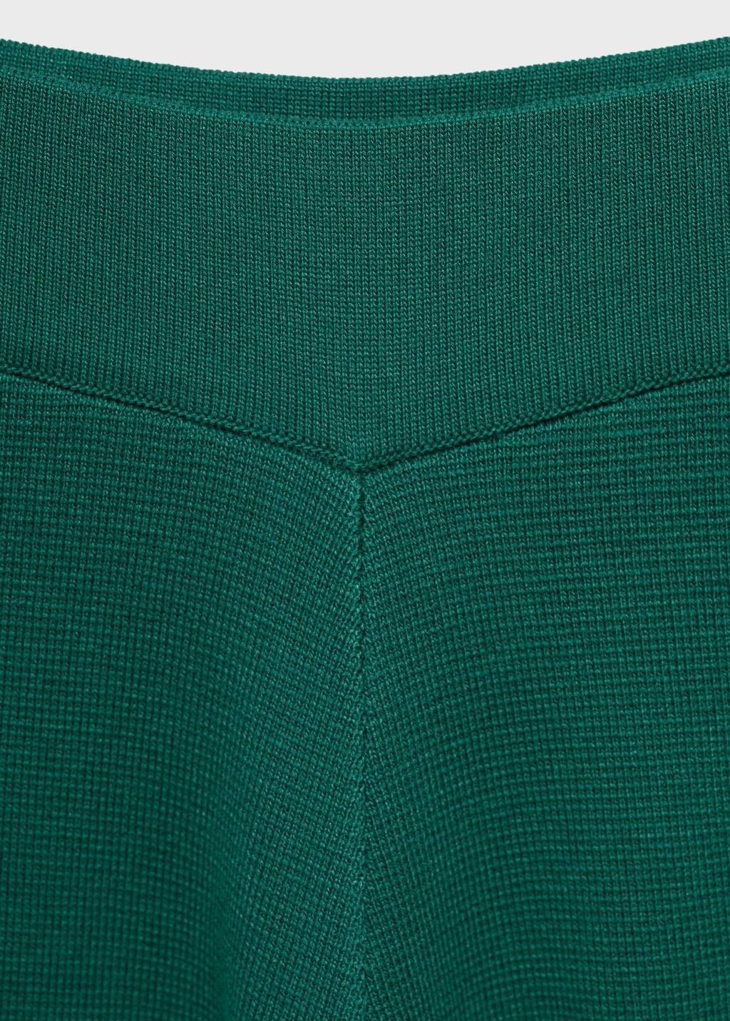Green Fine-Knit Straight-Fit Trousers, , large image number 1