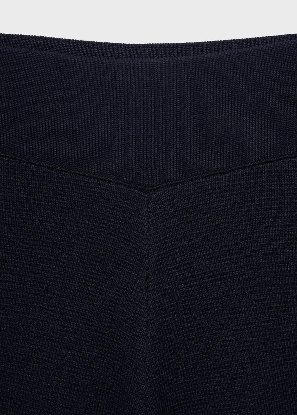 Navy Fine-Knit Straight-Fit Trousers, , large image number 1