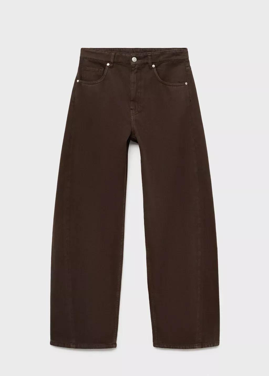 DARK BROWN Mid-rise barrel jeans, Dark Brown, large image number 3