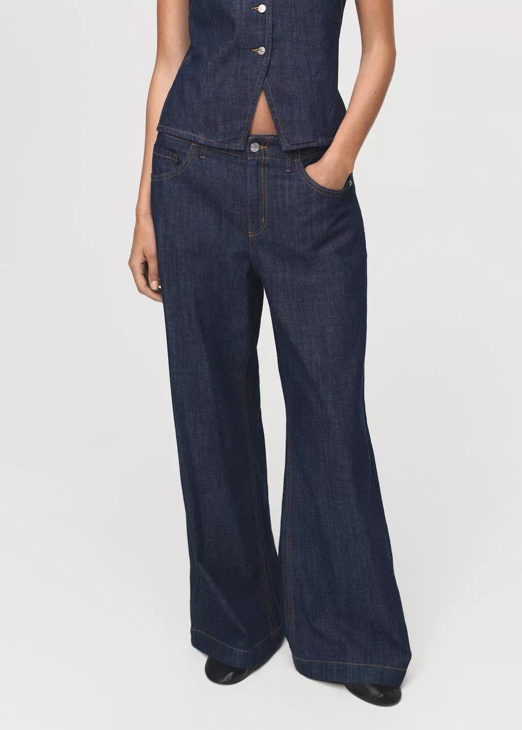 OPEN BLUE Wide leg mid-rise jeans, 0201_TS, large image number 1