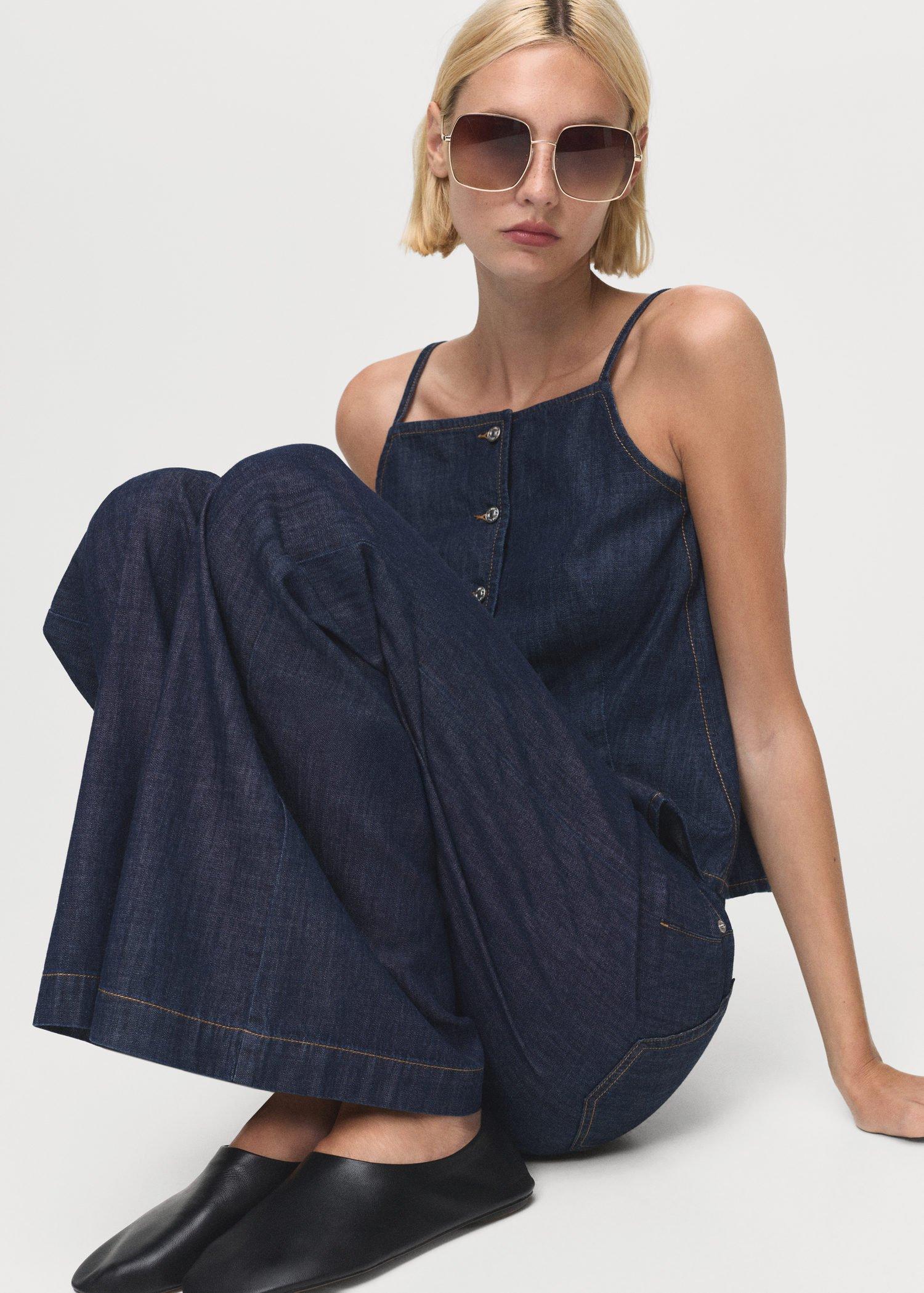 OPEN BLUE Wide leg mid-rise jeans, , large image number 2