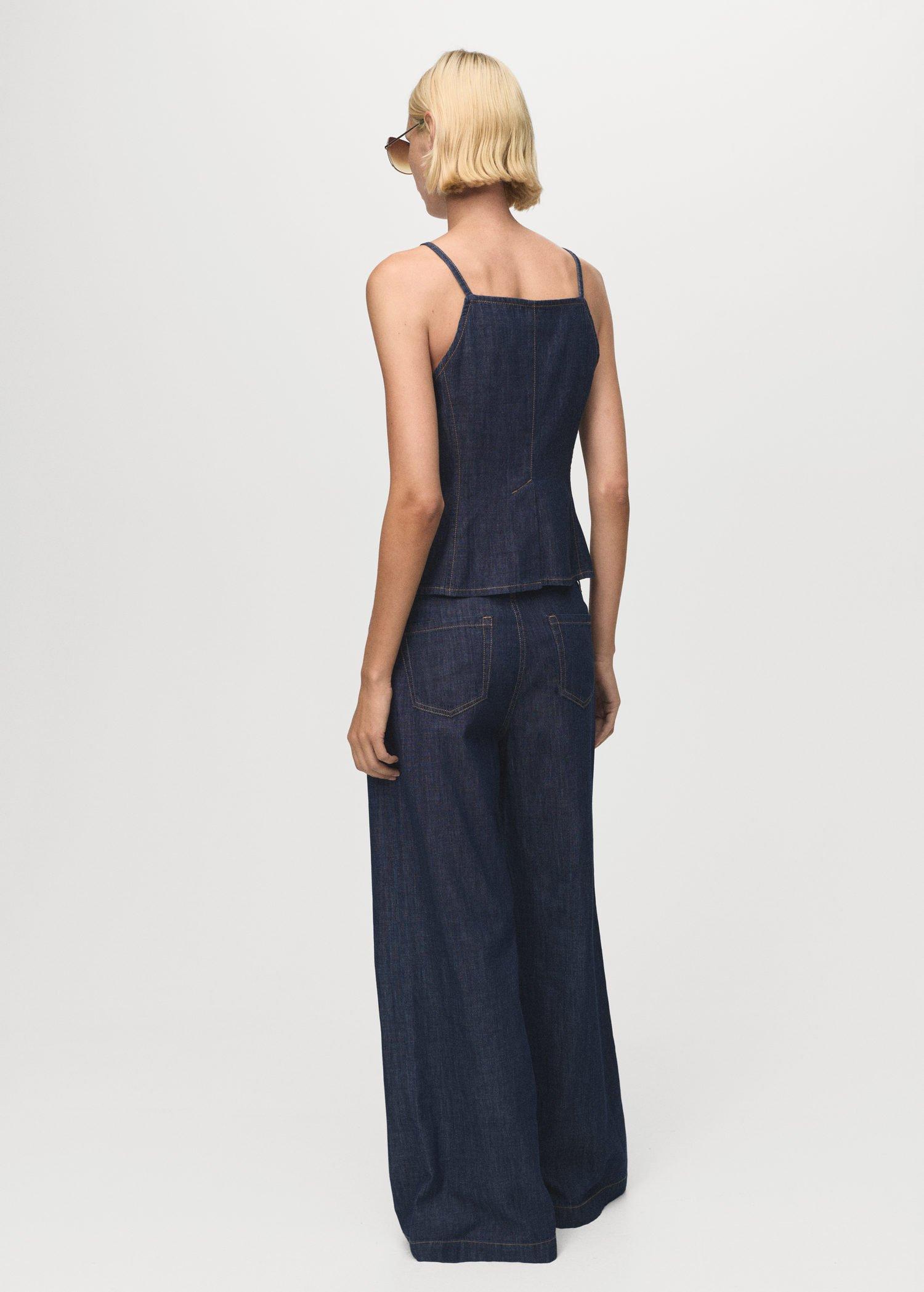 OPEN BLUE Wide leg mid-rise jeans, , large image number 4