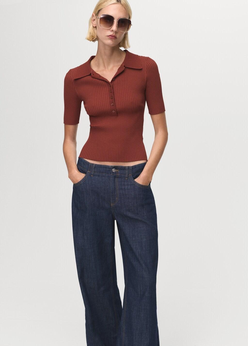 OPEN BLUE Wide leg mid-rise jeans, , large image number 9