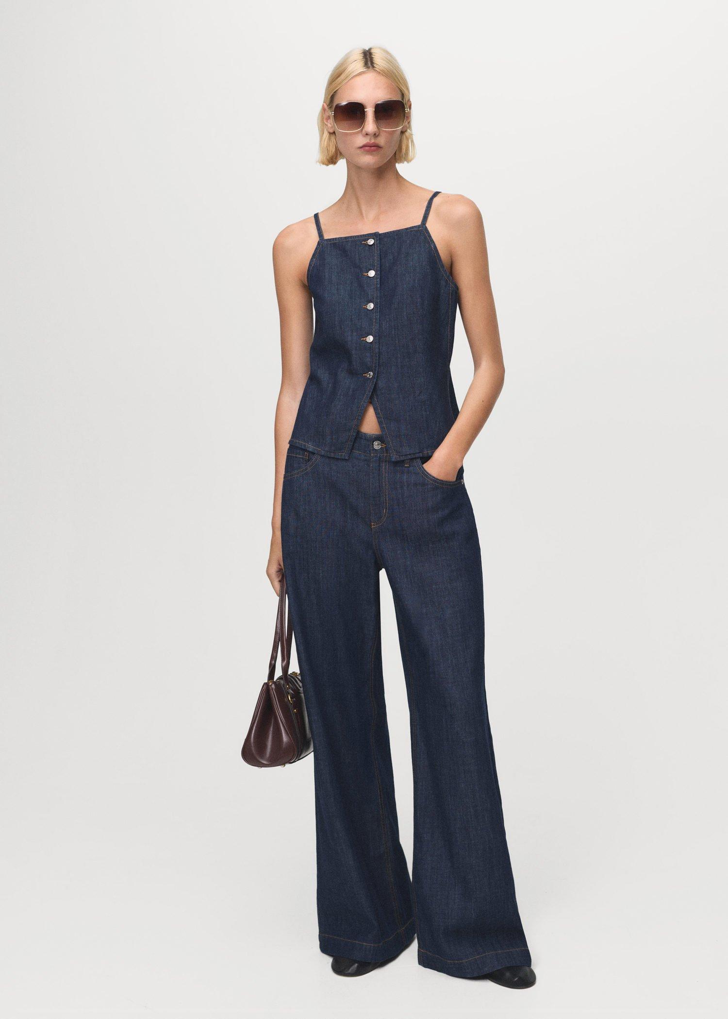 OPEN BLUE Wide leg mid-rise jeans, , large image number 10