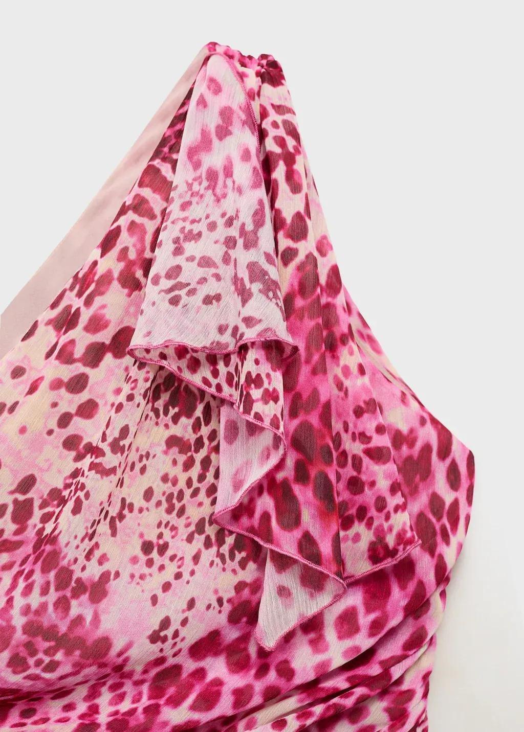 BRIGHT PINK Asymmetrical animal-print dress, , large image number 5