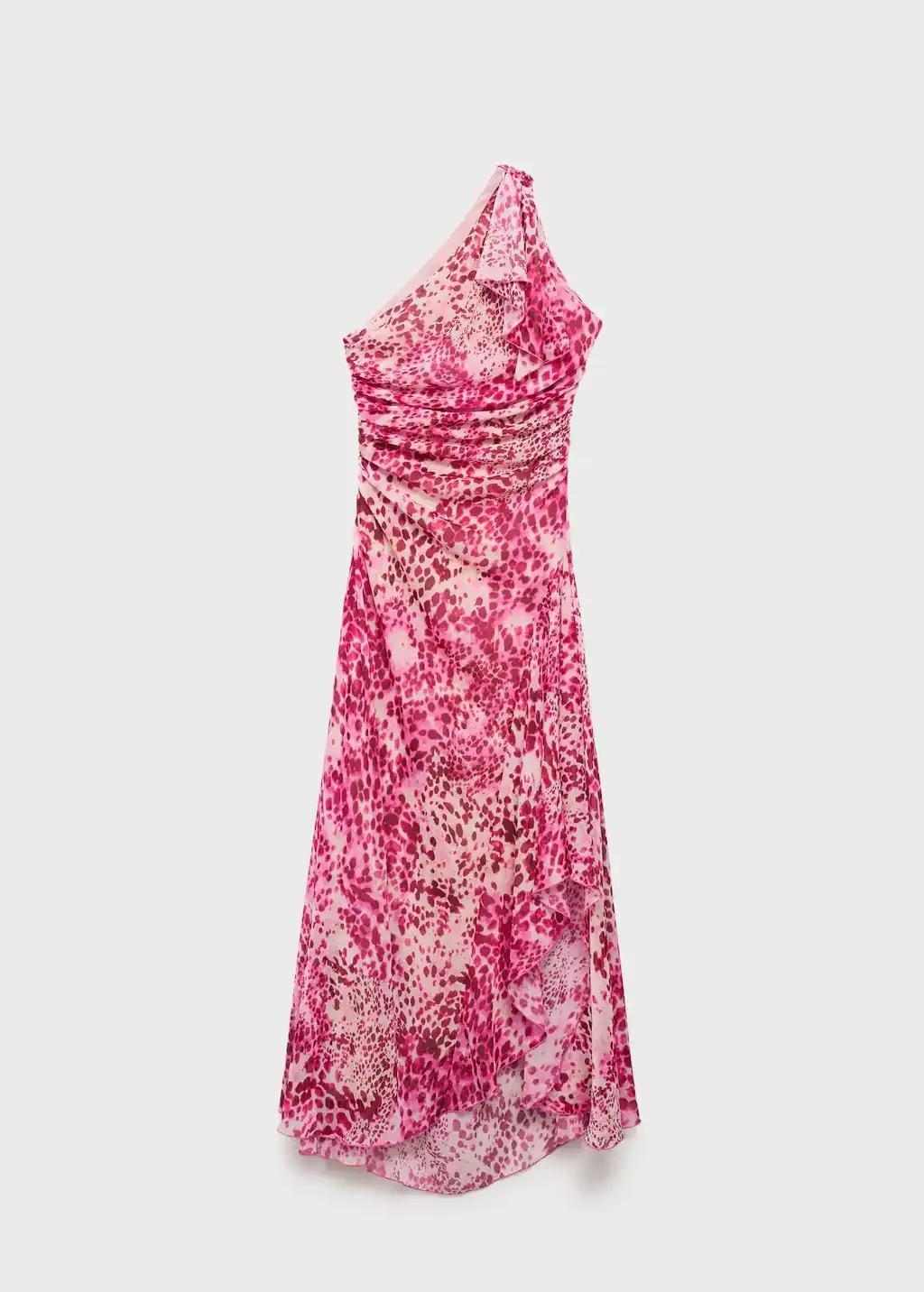 BRIGHT PINK Asymmetrical animal-print dress, , large image number 7
