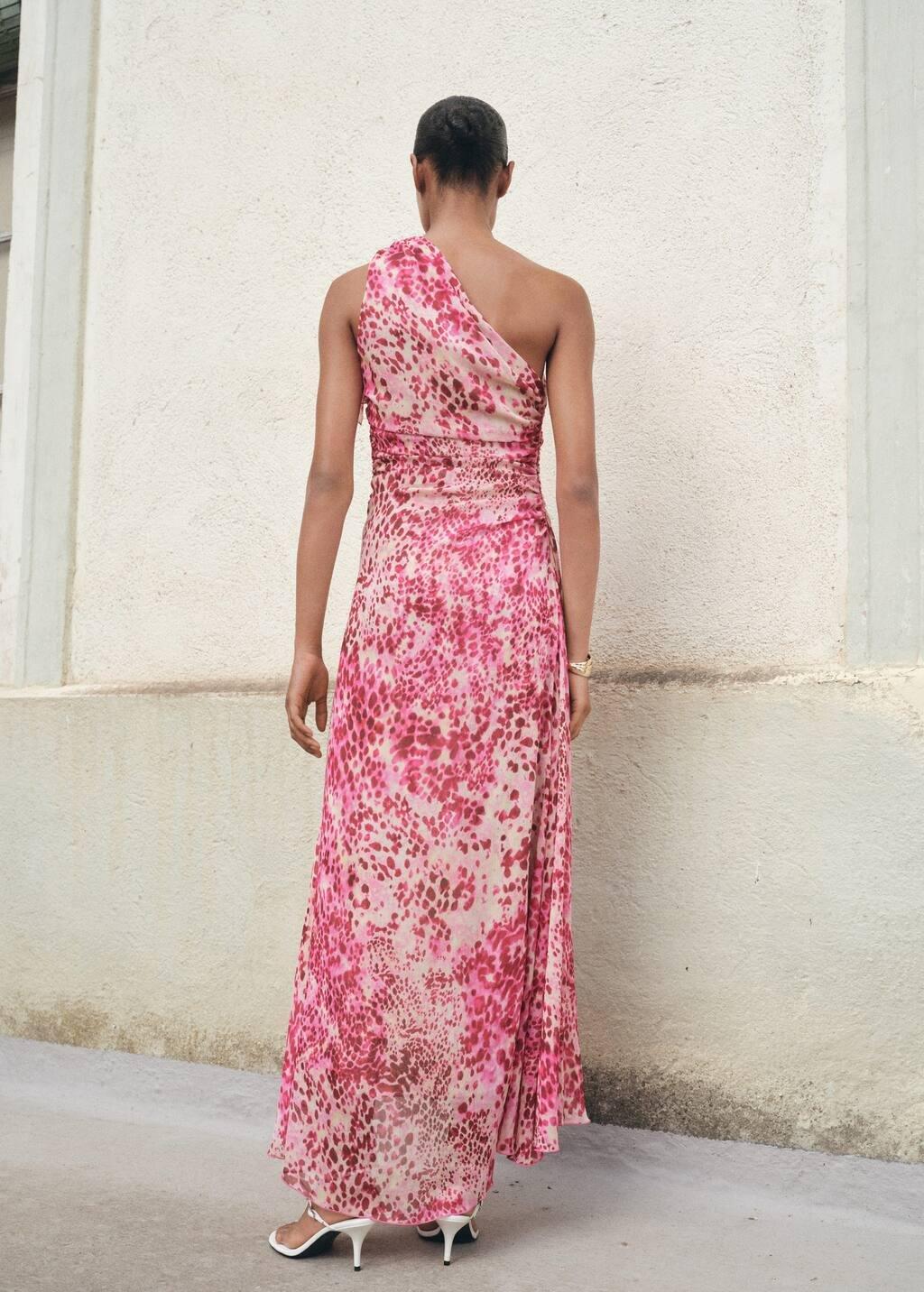 BRIGHT PINK Asymmetrical animal-print dress, , large image number 8