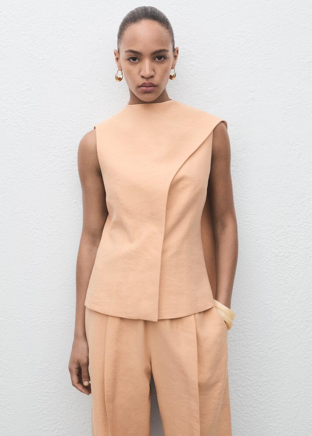 Pink Lt Pastel Asymmetrical Foulard Top, , large image number 3