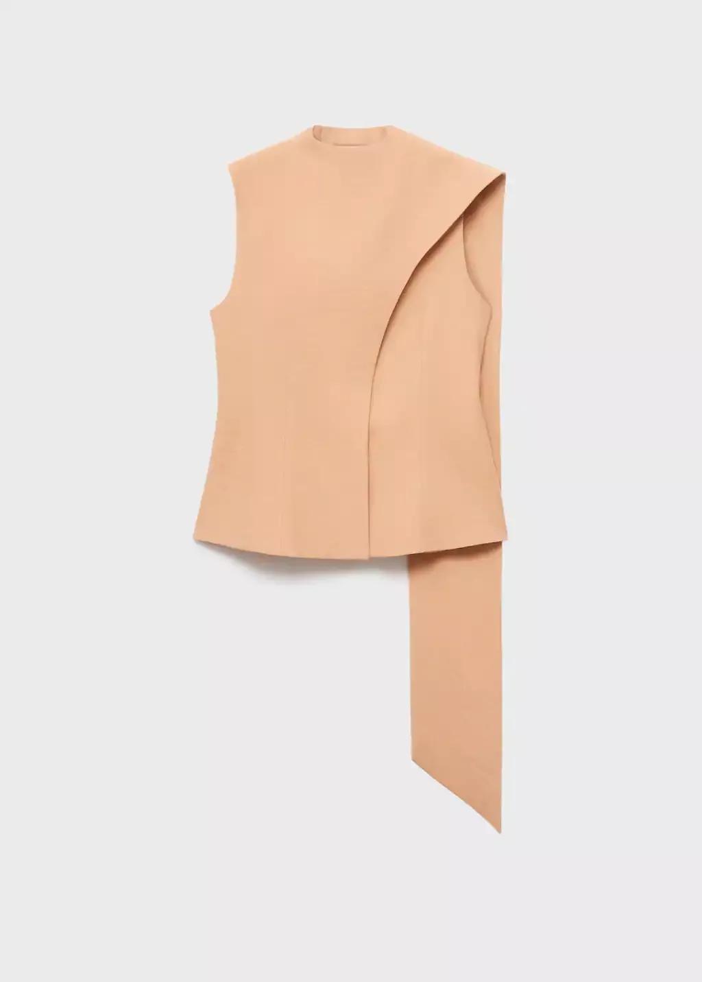 LT-PASTEL PINK Asymmetrical foulard top, Light-Pastel Pink, large image number 3