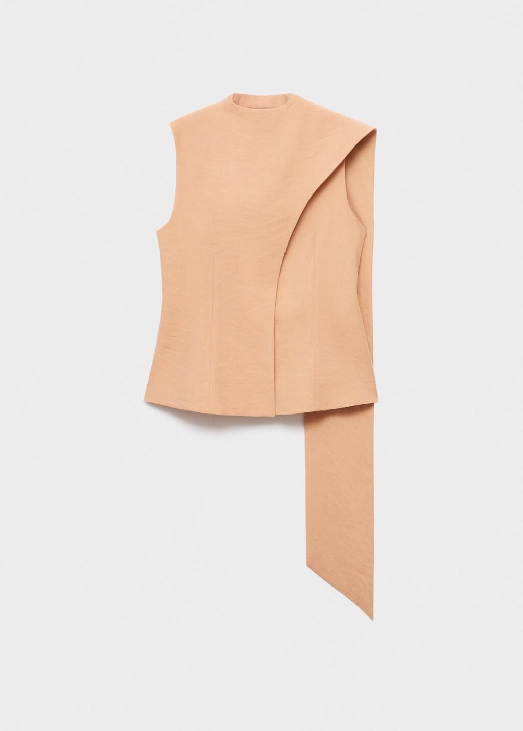 Pink Lt Pastel Asymmetrical Foulard Top, , large image number 8