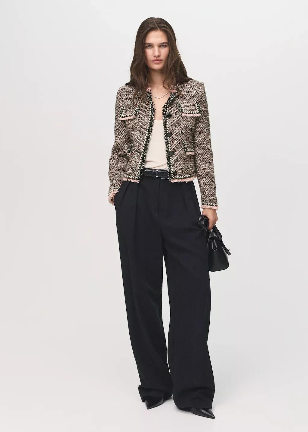 Black Pocket Tweed Jacket, , large image number 0